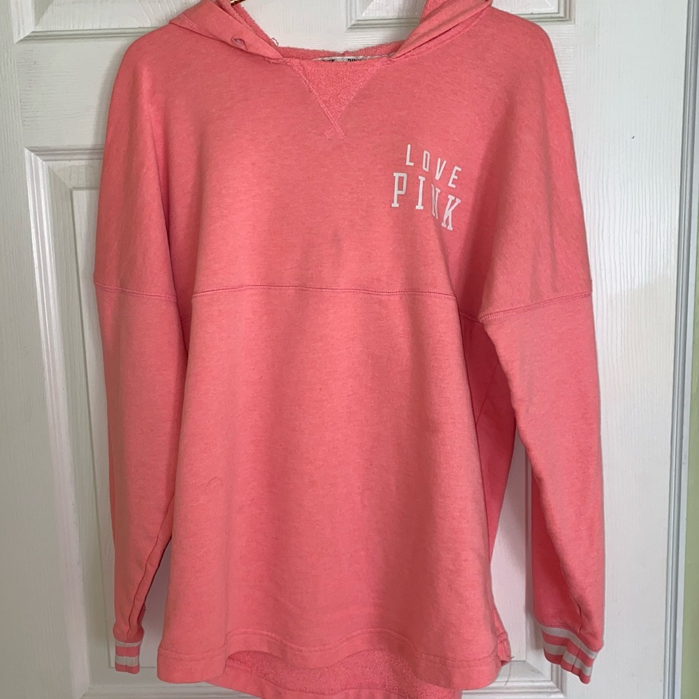 PINK Victoria’s Secret - LONG SLEEVED HOODIE T-SHIRT - French Terry Inside - S